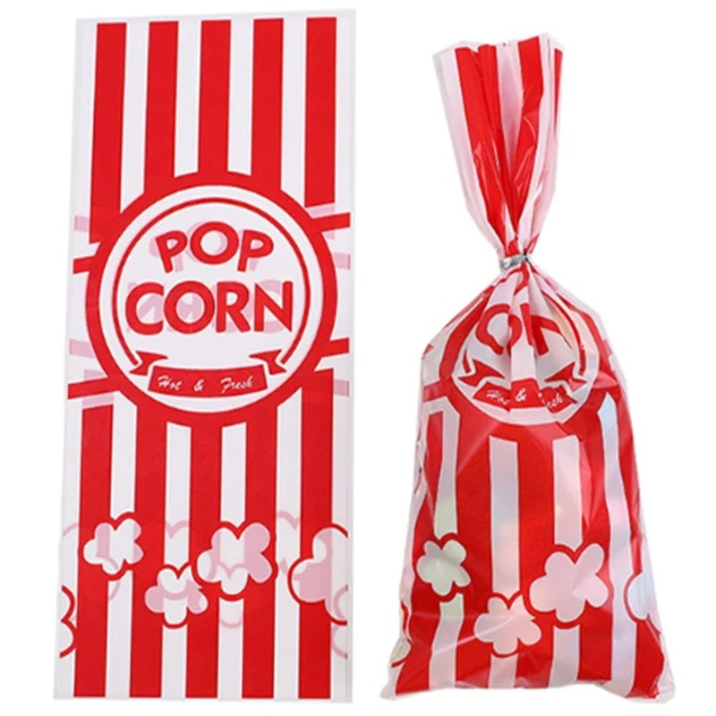 Popcornloop ® Popcornzakjes 50 stuks Popcorn Box Zakjes CandyBar Bruiloft Papier Snoepdozen voor Feestjes Papier Behälter Roze Roze Wit Snackbox Geschenk Kinderen Meisjesfeest