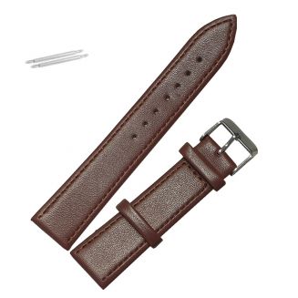 Fako® - Horlogebandje - Echt Leer - Soft - 20mm - Bruin