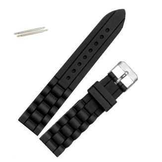 Fako® - Horlogebandje - Siliconen - 20mm - Zwart