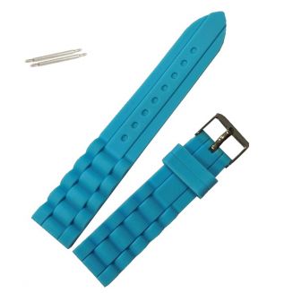 Fako® - Horlogebandje - Siliconen - 20mm - Lichtblauw