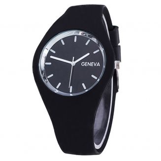 Fako® - Horloge - Geneva - Siliconen Ultra - Zwart