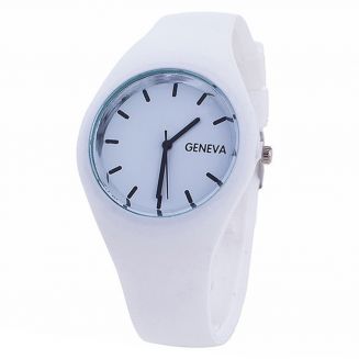 Fako® - Horloge - Geneva - Siliconen Ultra - Wit