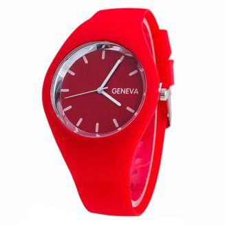 Fako® - Horloge - Geneva - Siliconen Ultra - Rood