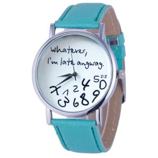 Fako® - Horloge - Whatever, I'm Late Anyway - Groen