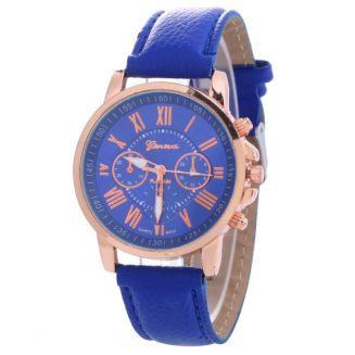 Fako® - Horloge - Geneva - Roman - Metal - Donkerblauw