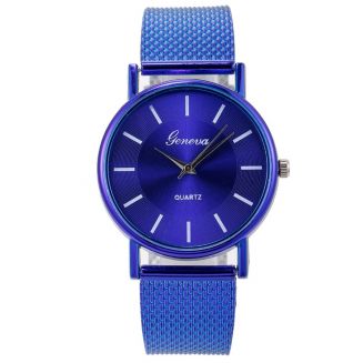 Fako® - Horloge - Geneva - Mesh Look - Blauw