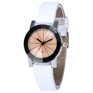Fako® - Horloge - White Ivory Quartz - Ø 31mm - Wit & Crème