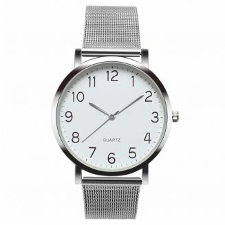 Fako® - Horloge - Mesh - Staal - Ø 40mm - Zilverkleurig