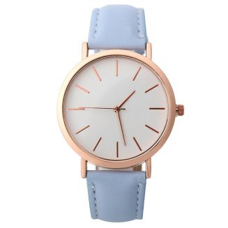 Fako® - Horloge - Rosé Goudkleurig - Ø 41mm - Lichtblauw