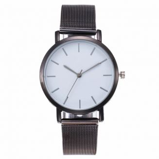 Fako® - Horloge - Mesh - Vintage - Staal - Ø 40mm - Zwart/Wit