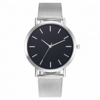 Fako® - Horloge - Mesh - Vintage - Staal - Ø 40mm - Zilver/Zwart