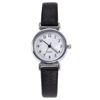 Fako® - Horloge - Ø 26mm - Zilverkleurig - Zwart/Wit