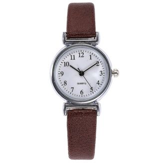 Fako® - Horloge - Ø 26mm - Zilverkleurig - Bruin