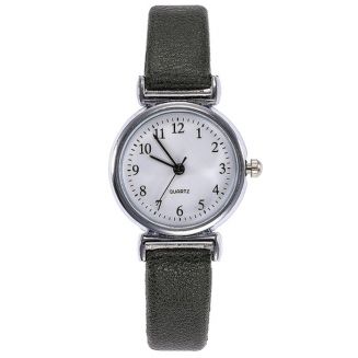 Fako® - Horloge - Ø 26mm - Zilverkleurig - Donkergroen