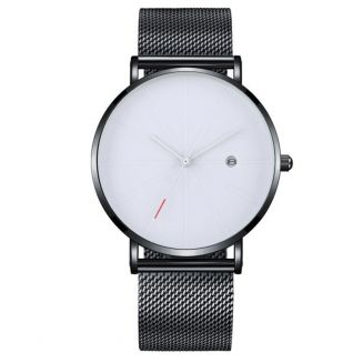 Fako® - Horloge - Mesh - Chicago - Ø40mm - Zwart/Wit