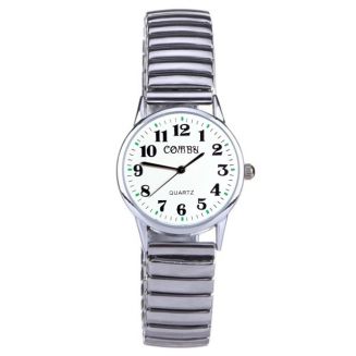 Fako® - Horloge - Rekband - Comby - Ø 28mm - Wit