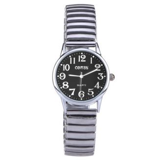 Fako® - Horloge - Rekband - Comby Classic - Ø 28mm - Zwart