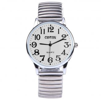 Fako® - Horloge - Rekband - Comby Classic - Ø 36mm - Wit