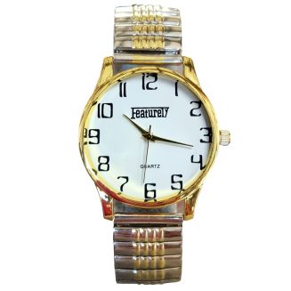 Fako® - Horloge - Rekband - Featurely - Ø 40mm - Goud-/Zilverkleurig