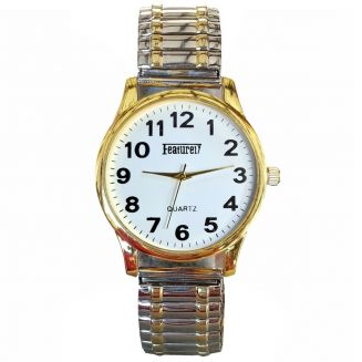 Fako® - Horloge - Rekband - Featurely - Ø 40mm - Goud/Zilverkleurig