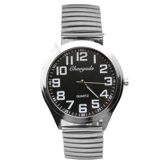 Fako® - Horloge - Rekband - Chaoyada - Ø 40mm - Zilverkleurig - Zwart