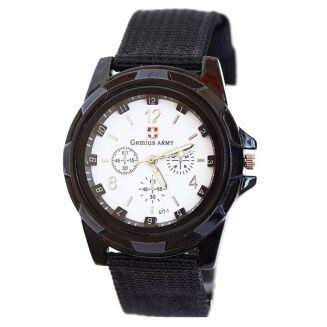 Fako® - Horloge - Army - Zwart/Zilver