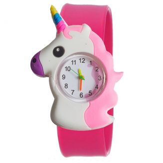 Fako® - Kinderhorloge - Slap On Mini - Eenhoorn - Donkerroze