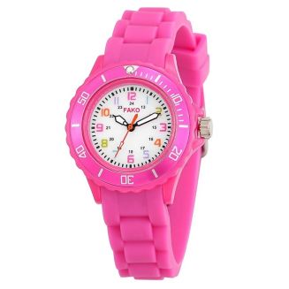 Fako® - Kinderhorloge - Siliconen - Regenboog - Fuchsia