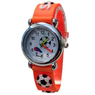 Fako® - Kinderhorloge - 3D - Voetbal - Oranje