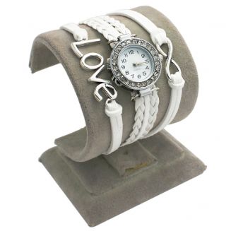 Fako® - Armband Horloge - Multi Infinity Love - Wit