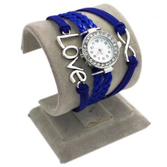 Fako® - Armband Horloge - Multi Infinity Love - Donkerblauw