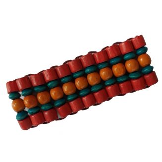Fako Bijoux® - Armband - Hout - Breed - Rood/Oranje