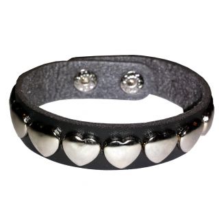 Fako Bijoux® - Armband - Studs - Hartjes - Zwart