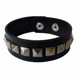 Fako Bijoux® - Armband - Studs - Piramide Klein - Zwart