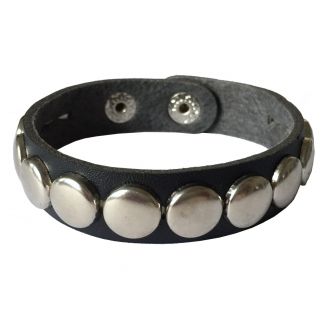 Fako Bijoux® - Armband - Studs - Rond Smal - Zwart