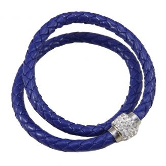 Fako Bijoux® - Armband - Blinqi Dubbel - Donkerblauw