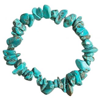 Fako Bijoux® - Edelsteen Armband - Little Stones - Splitsteen - Natuursteen - Turquoise - Blauw
