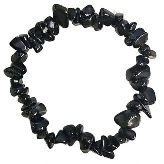 Fako Bijoux® - Edelsteen Armband - Little Stones - Splitsteen - Natuursteen - Obsidiaan - Zwart