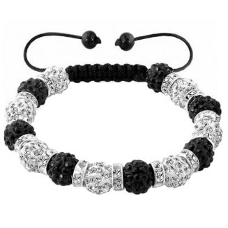 Fako Bijoux® - Armband - Disco Dots - Ring - Zwart/Wit