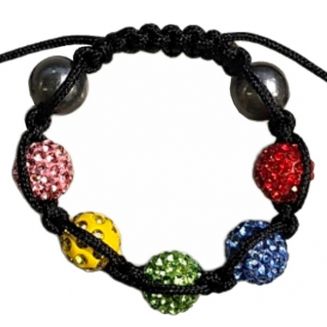 Fako Bijoux® - Kinderarmband - Disco Dots Kids - Zwart - Multicolor