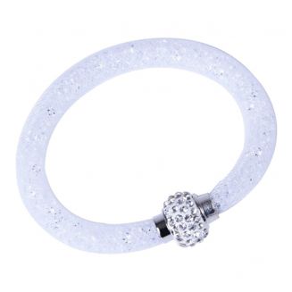 Fako Bijoux® - Armband - Sterrenstof Disco Dots - Wit