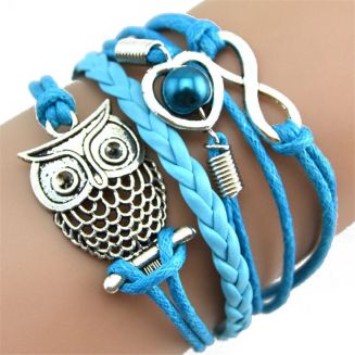 Fako Bijoux® - Multi Armband - Uiltje Hart Infinity - Lichtblauw