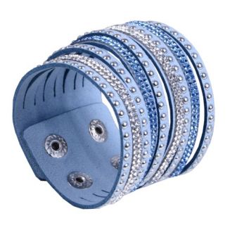 Fako Bijoux® - Armband - Breed - Strass - Lichtblauw