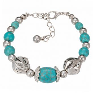 Fako Bijoux® - Armband - Turquoise - Blok & Blad