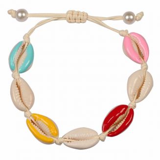 Fako Bijoux® - Schelpjes Armband - Wit - Multicolour