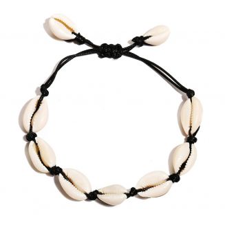 Fako Bijoux® - Schelpjes Armband - Schelpen - Zwart