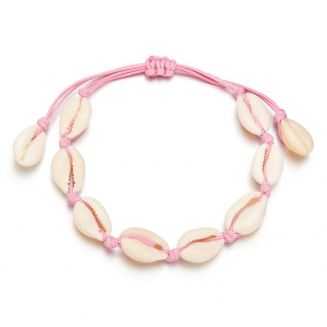 Fako Bijoux® - Schelpjes Armband - Schelpen - Roze