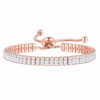 Fako Bijoux® - Dames Armband Zirkonia Steentjes - Verstelbaar - 14-22cm - Cadeau - Verjaardag - Vrouw - Rosé Goudkleurig