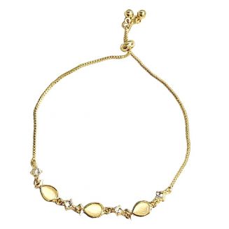 Fako Bijoux® - Dames Armband Visjes Kristal - Verstelbaar - Cadeau - Verjaardag - Vrouw - Goudkleurig