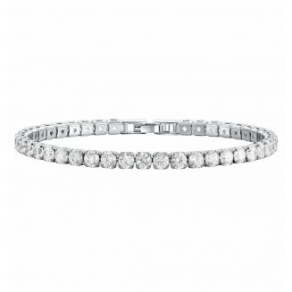 Fako Bijoux® - Dames Armband Zirkonia - 18cm - Cadeau - Verjaardag - Vrouw – Zilverkleurig
